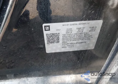 2018 Chevrolet Malibu Hybrid from USA, damaged, VIN 1G1ZF5SU1JF118472